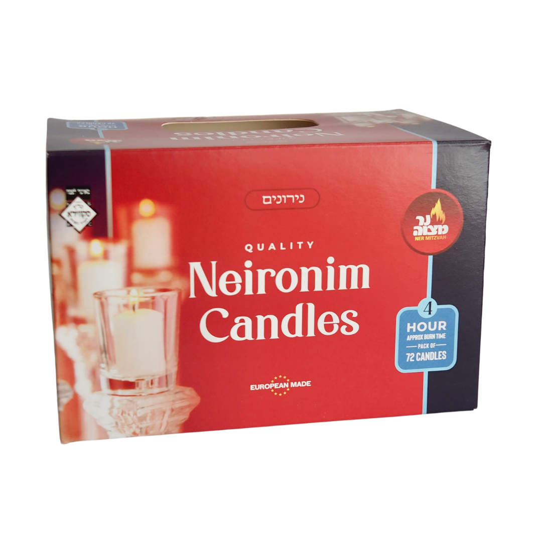 Ner Mitzvah - Neironim 4 Hour Candles (Set of 72)