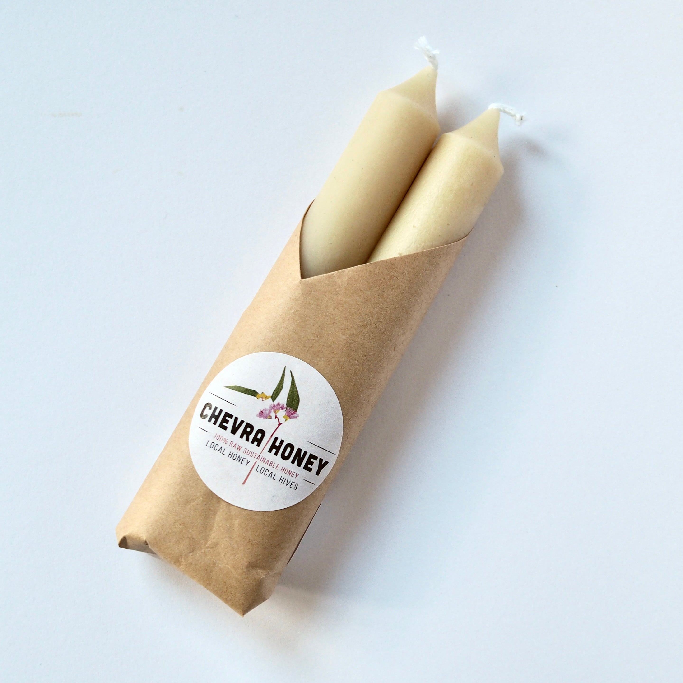 Chevra - Natural Beeswax Candles Twin Pack