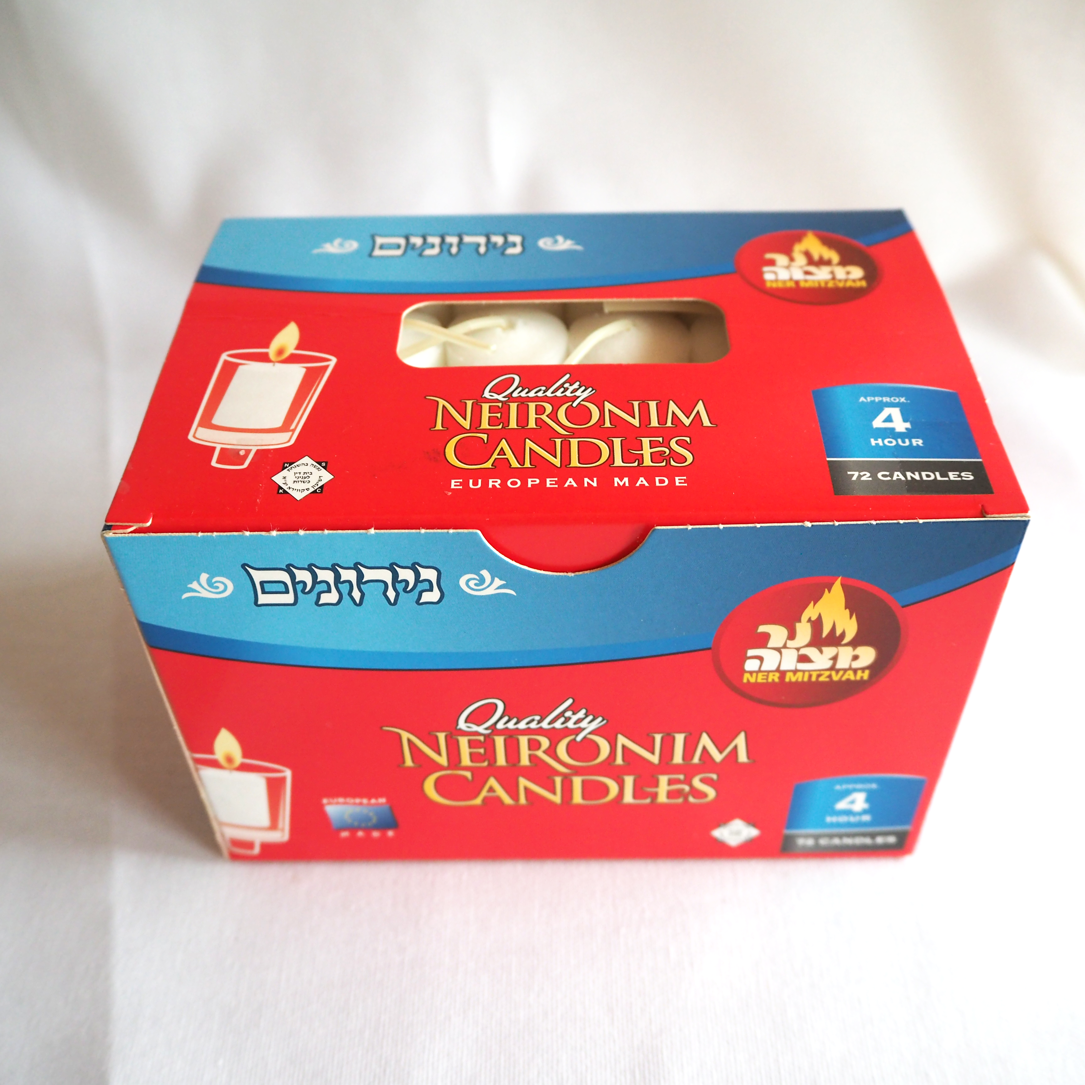 Ner Mitzvah - Neironim 4 Hour Candles (Set of 72)