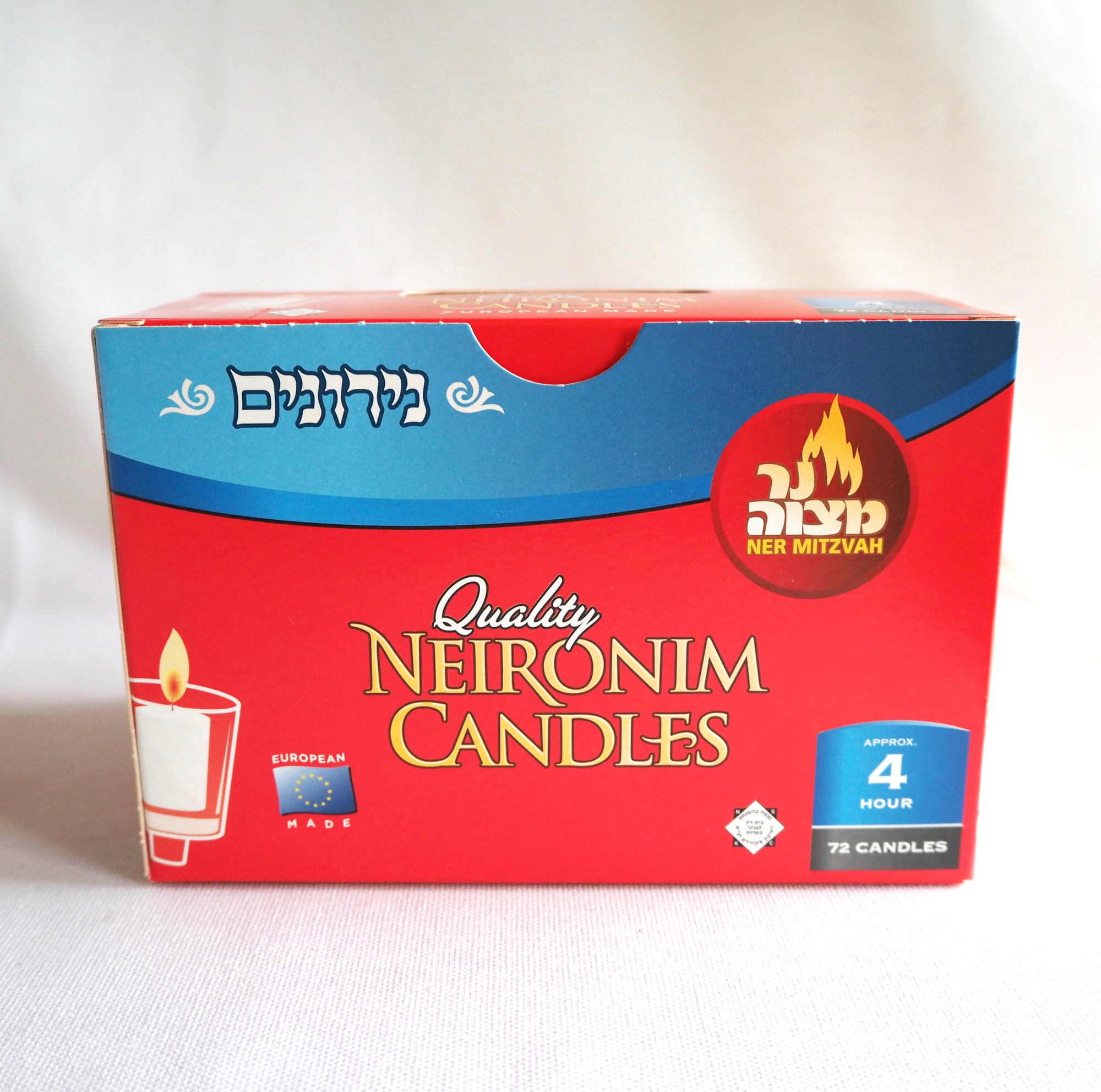 Ner Mitzvah - Neironim 4 Hour Candles (Set of 72)